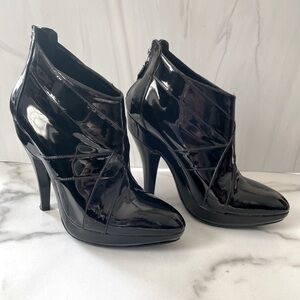 Burberry Patent Leather Zip Booties- Black EU 39.5